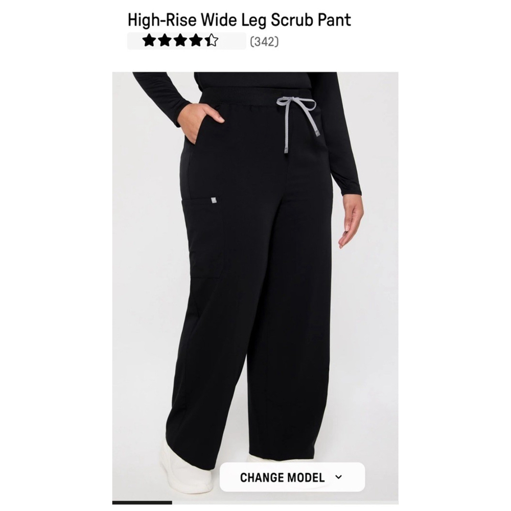 Fabletics Scrubs-High Rise Wide Leg Pants Size Large NWOT